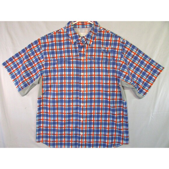 Reel Legends Other - Reel Legends Shirt Mens Medium Blue Plaid Mariner II Fishing Performance Vented